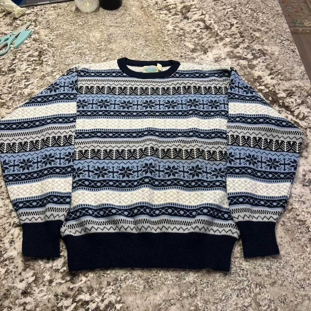 Vintage 1990s cable‎ knit sweater Size XL